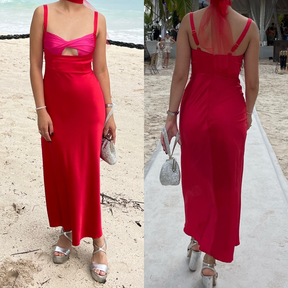 RNWY Kelsi Midi Dress Red